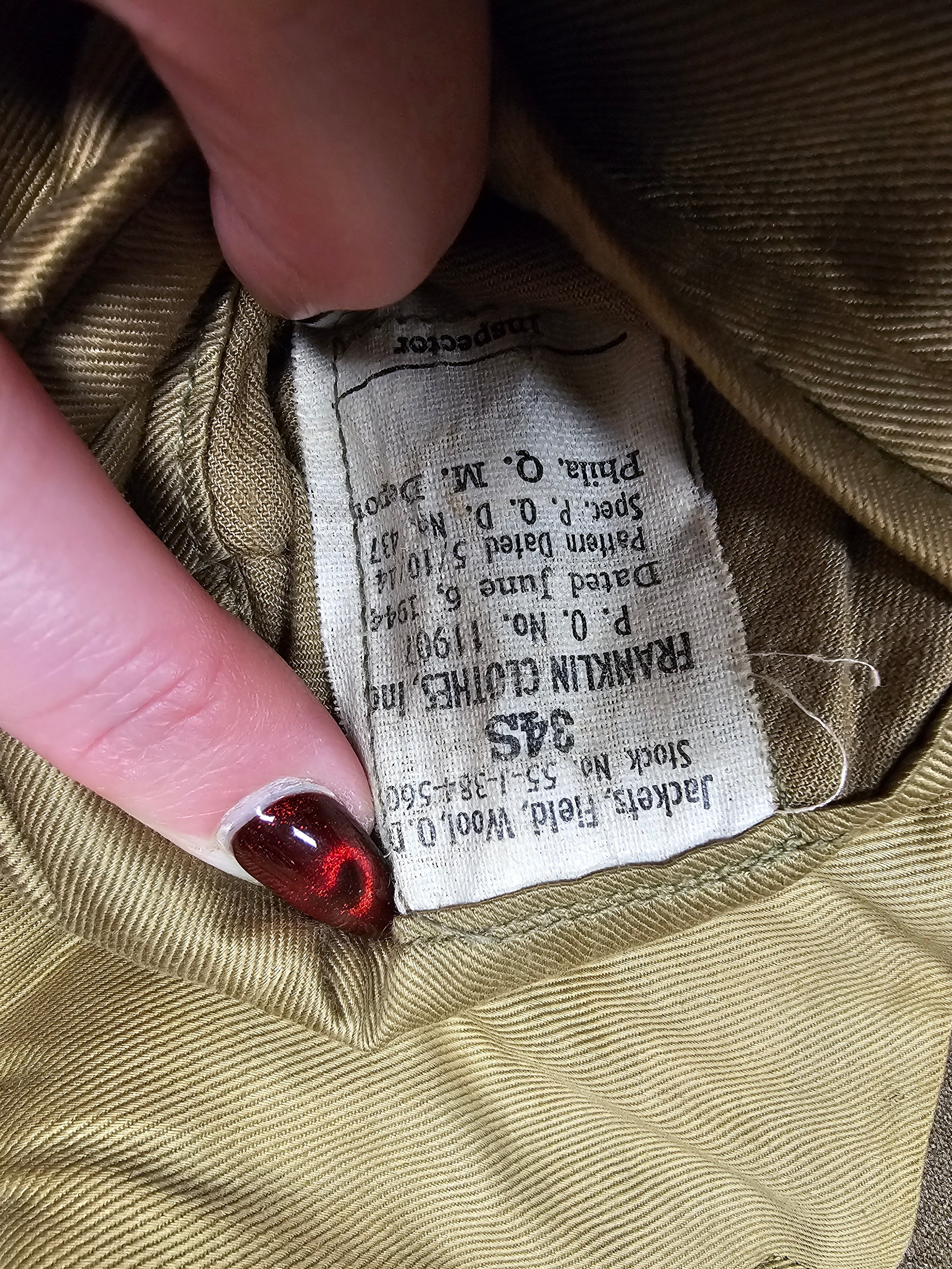 WWII US ENLISTED SIGNAL CORPS IKE, SHIRT AND TIE SIZE 34S — image 6