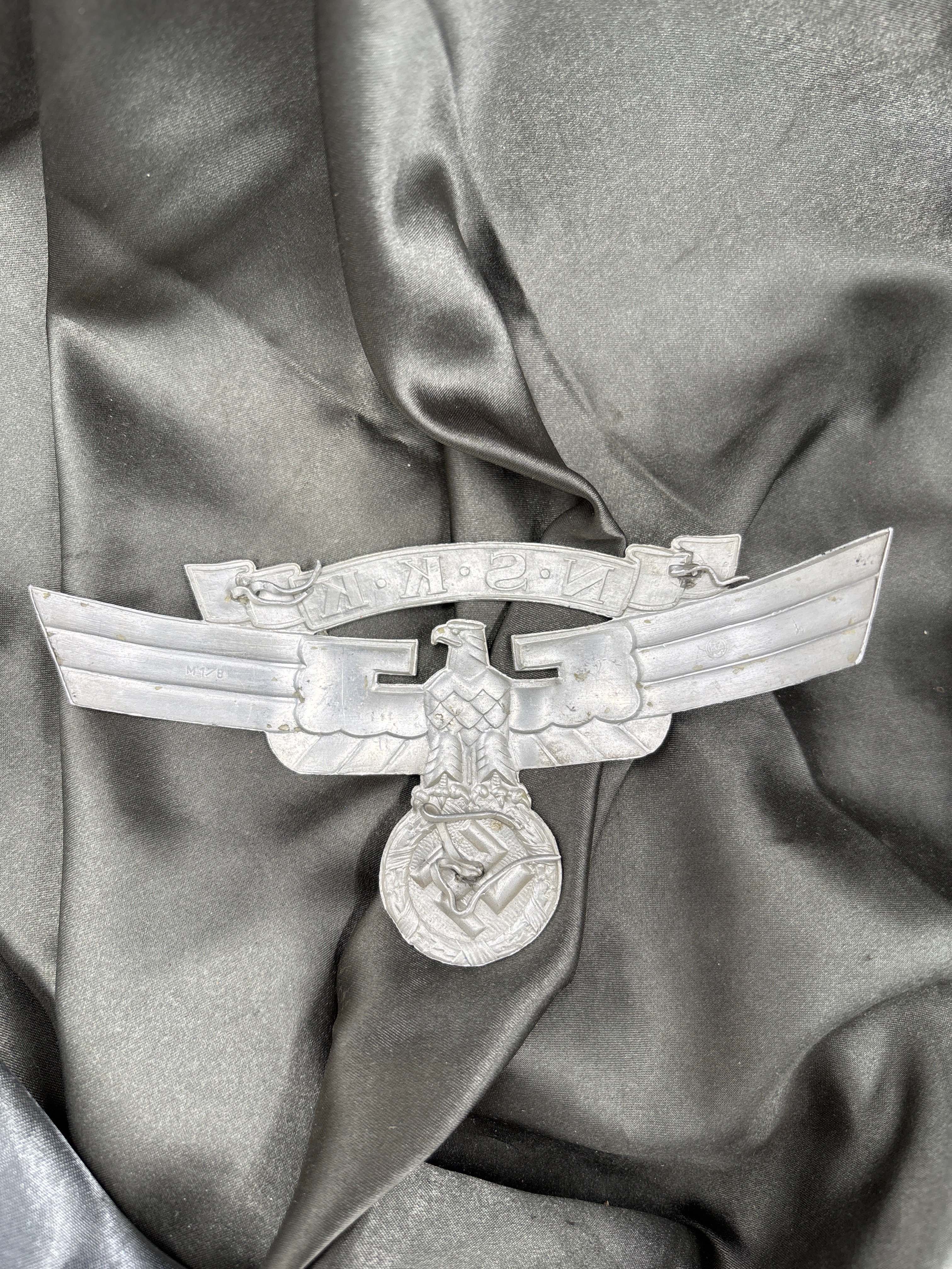 WWII GERMAN NSKK 2ND PATTERN CRASH HELMET PLATE — image 2