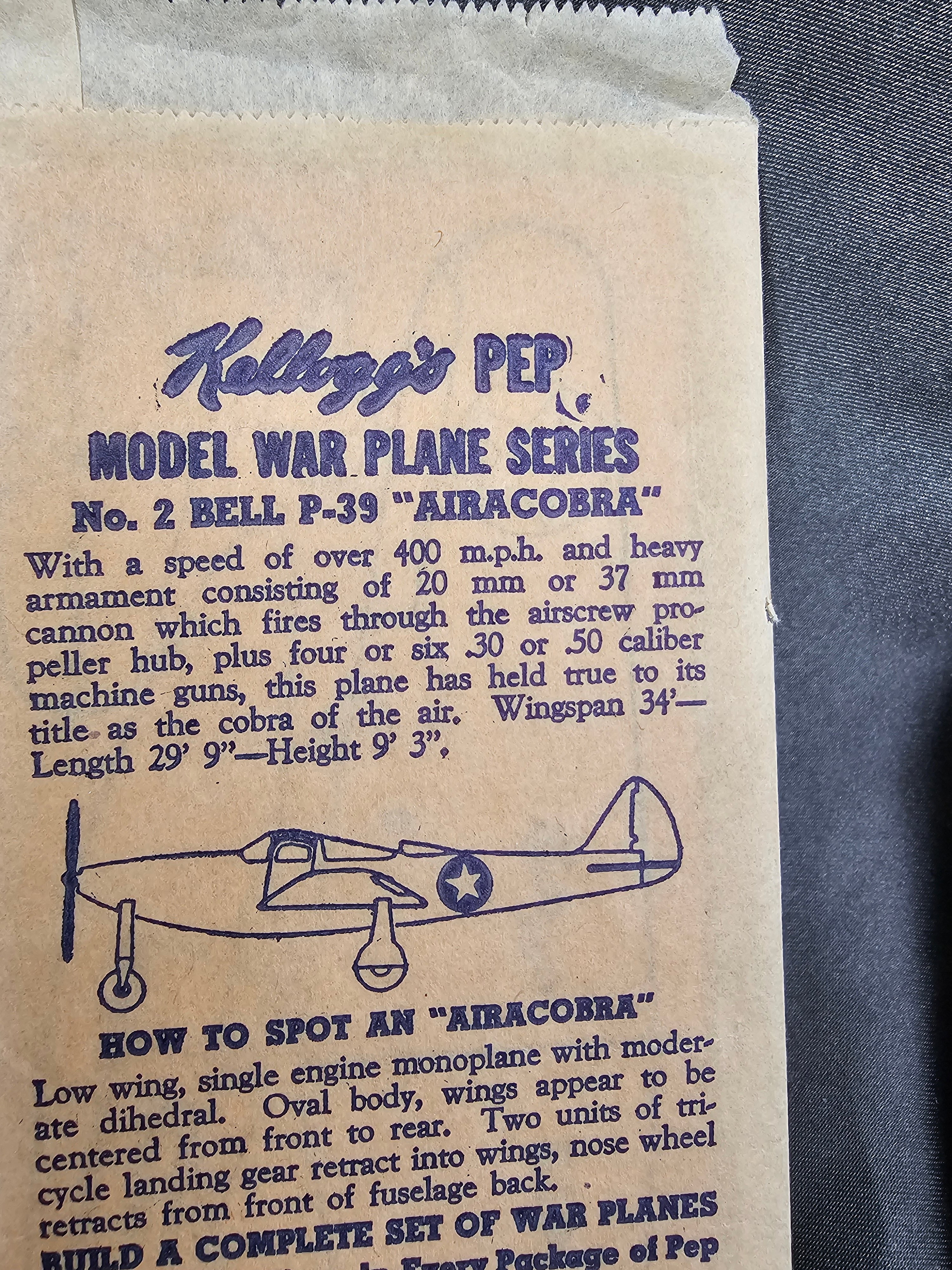 WWII KELLOGGS PEP CEREALS AIRPLANES (4) — image 4
