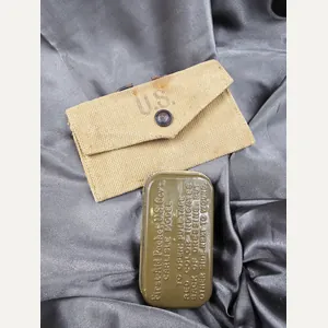 WWII US BRITISH MADE FIRST AID POUCH WITH CARLISLE BANDAGE