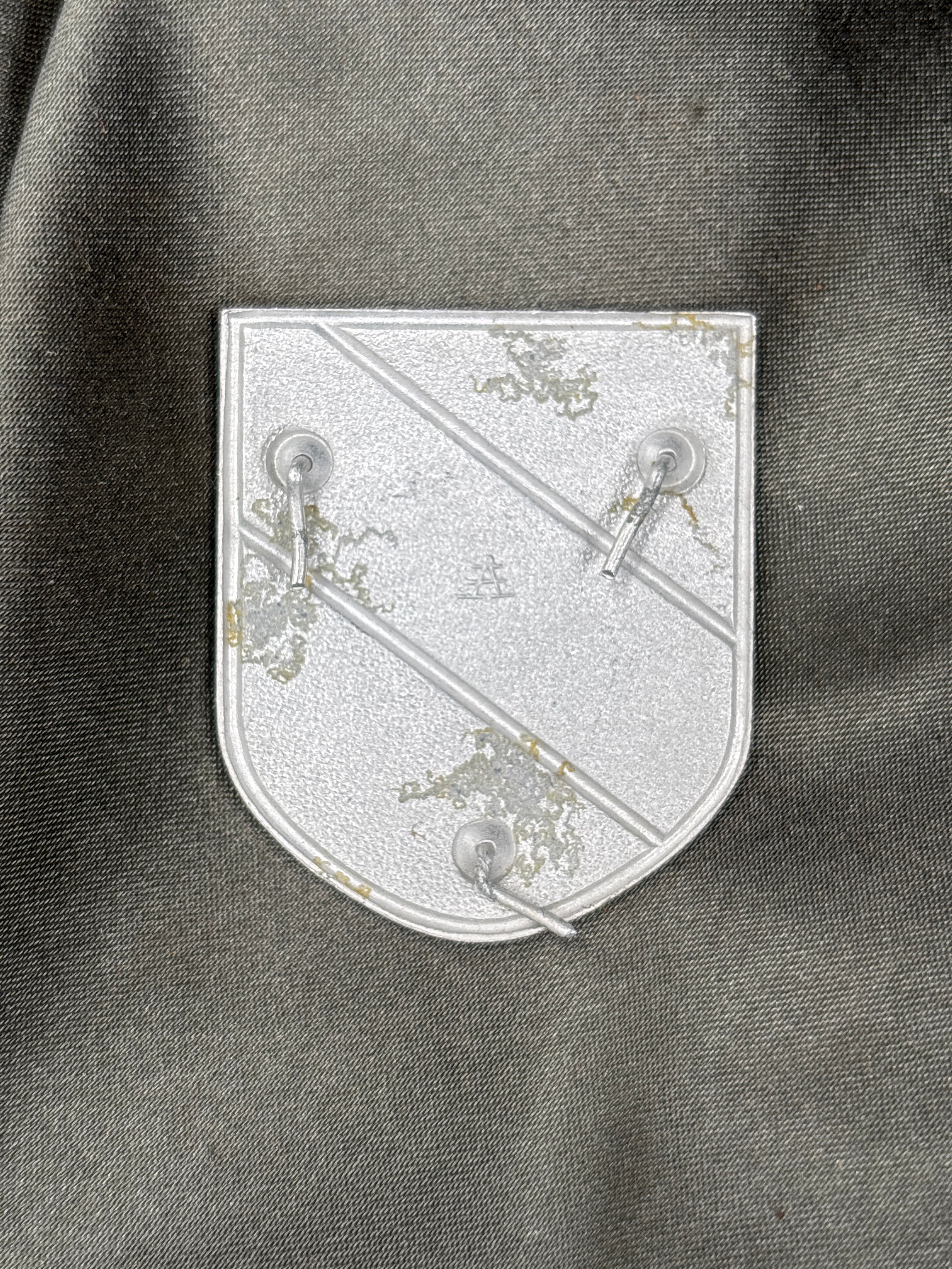 WWII GERMAN PITH HELMET SHIELD — image 2