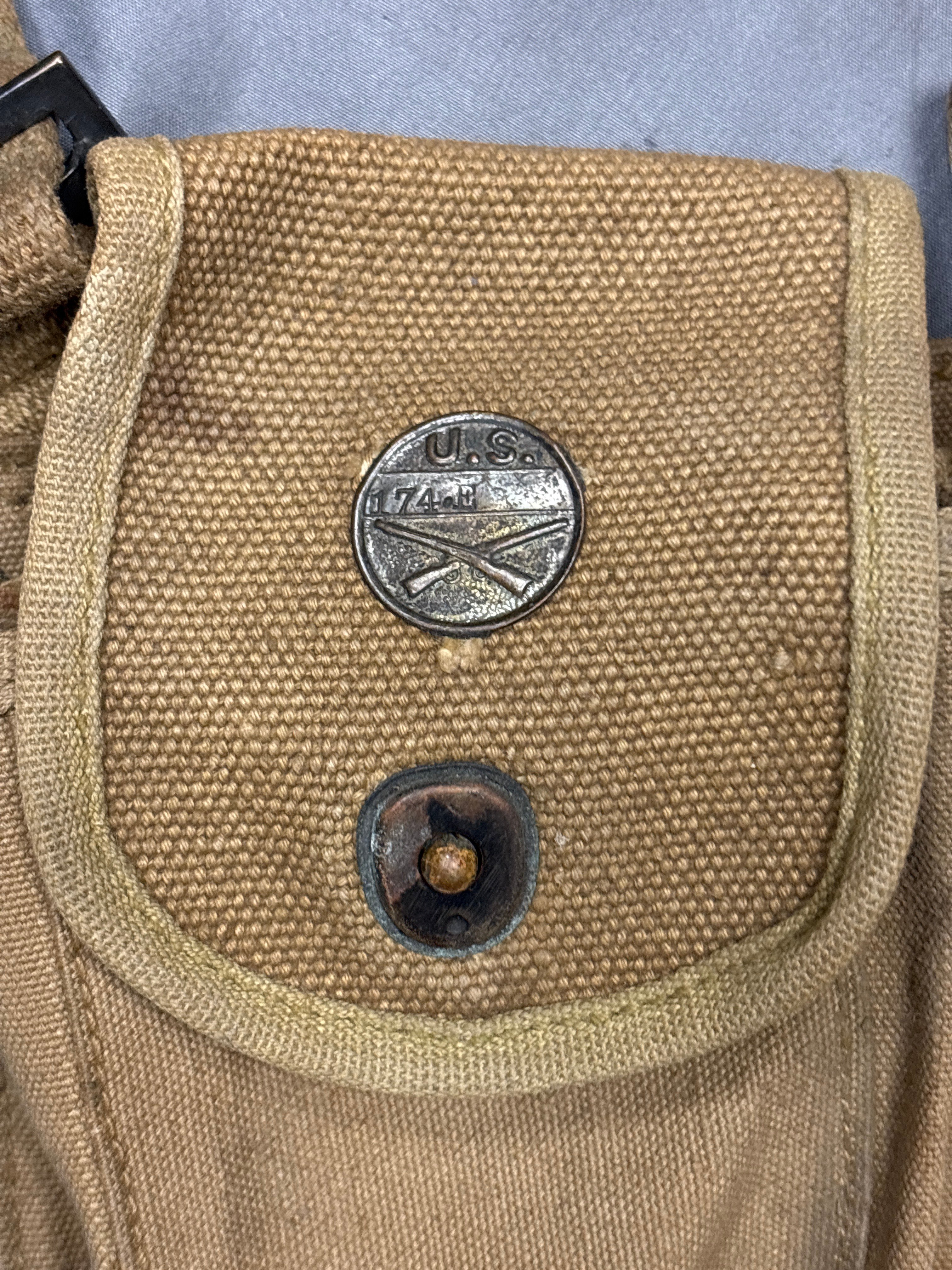 WWI BAR AMMUNITION BANDOLIER UNIT MARKED — image 2