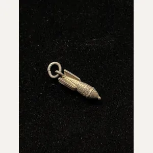 WWII ERA SMALL BRACELET BOMB CHARM STERLING SILVER