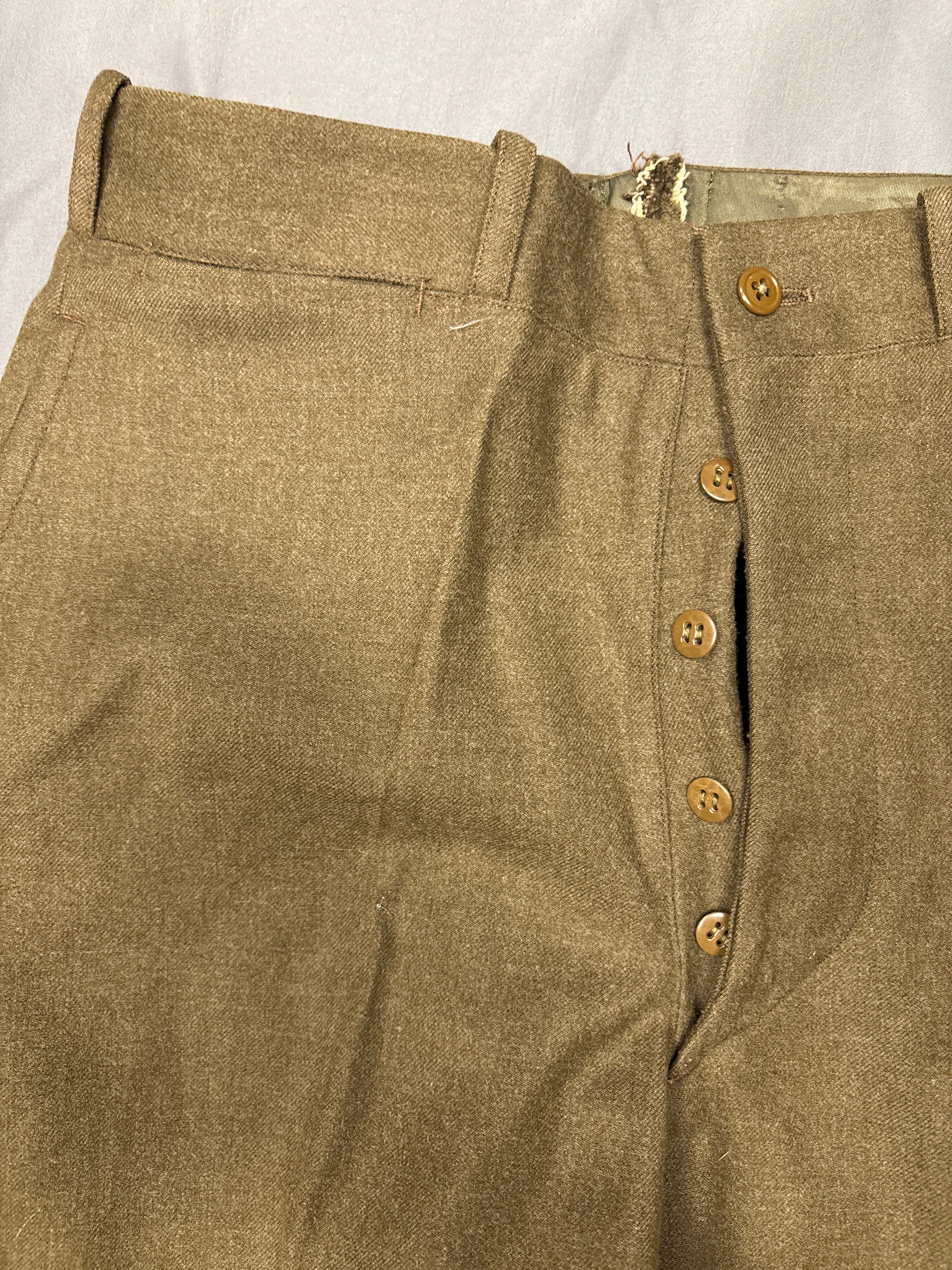 WWII US FRENCH MADE CLASS A WOOL TROUSERS 33x34 — image 2