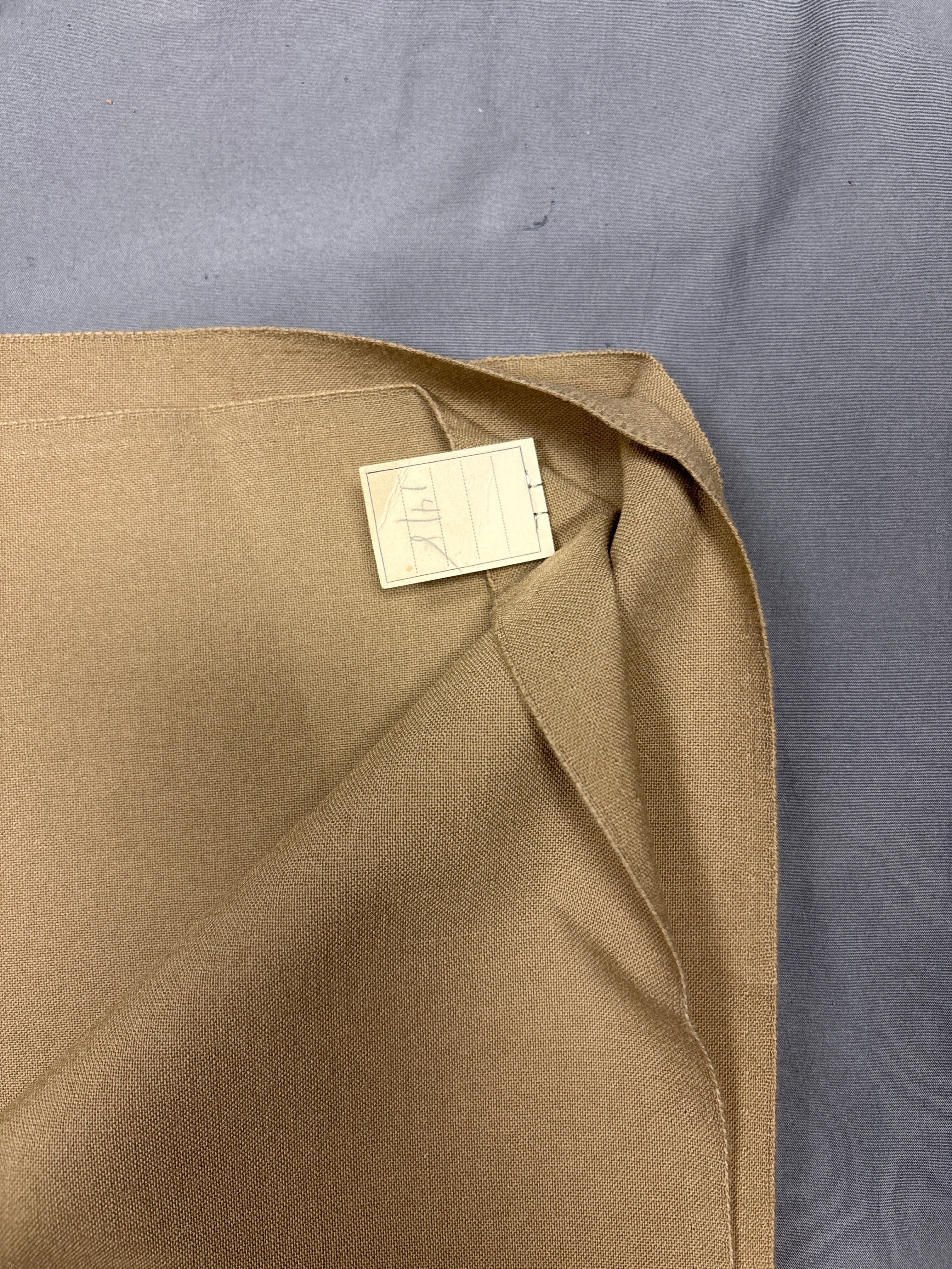 WWII ERA WOOL GABARDINE TEXTILE 59.5x58 — image 3
