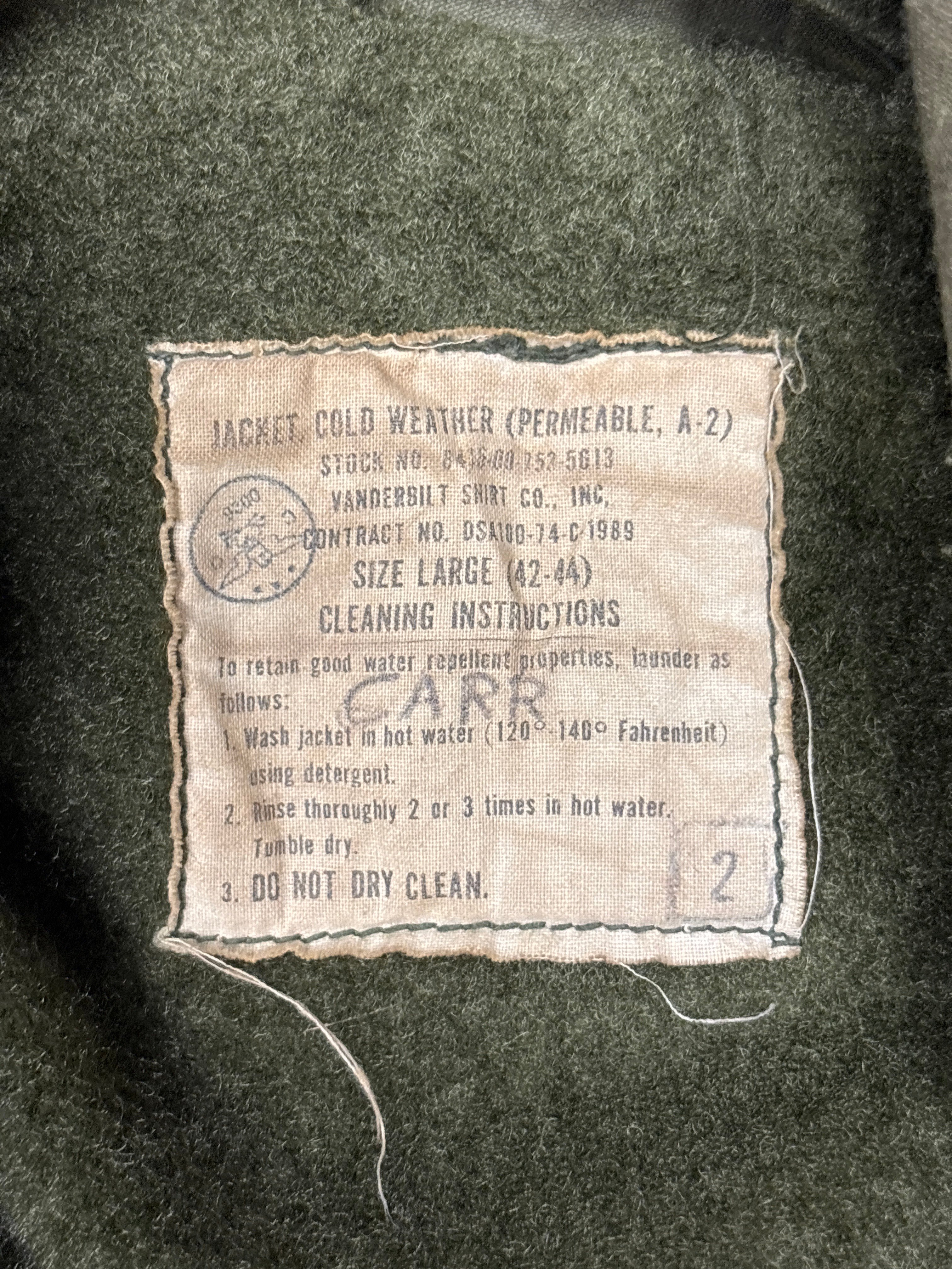 1970s US NAVY A-2 DECK JACKET USS RANGER SIZE LARGE — image 3