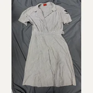 WWII US WOMEN COAST GUARD SPARS SEERSUCKER DRESS