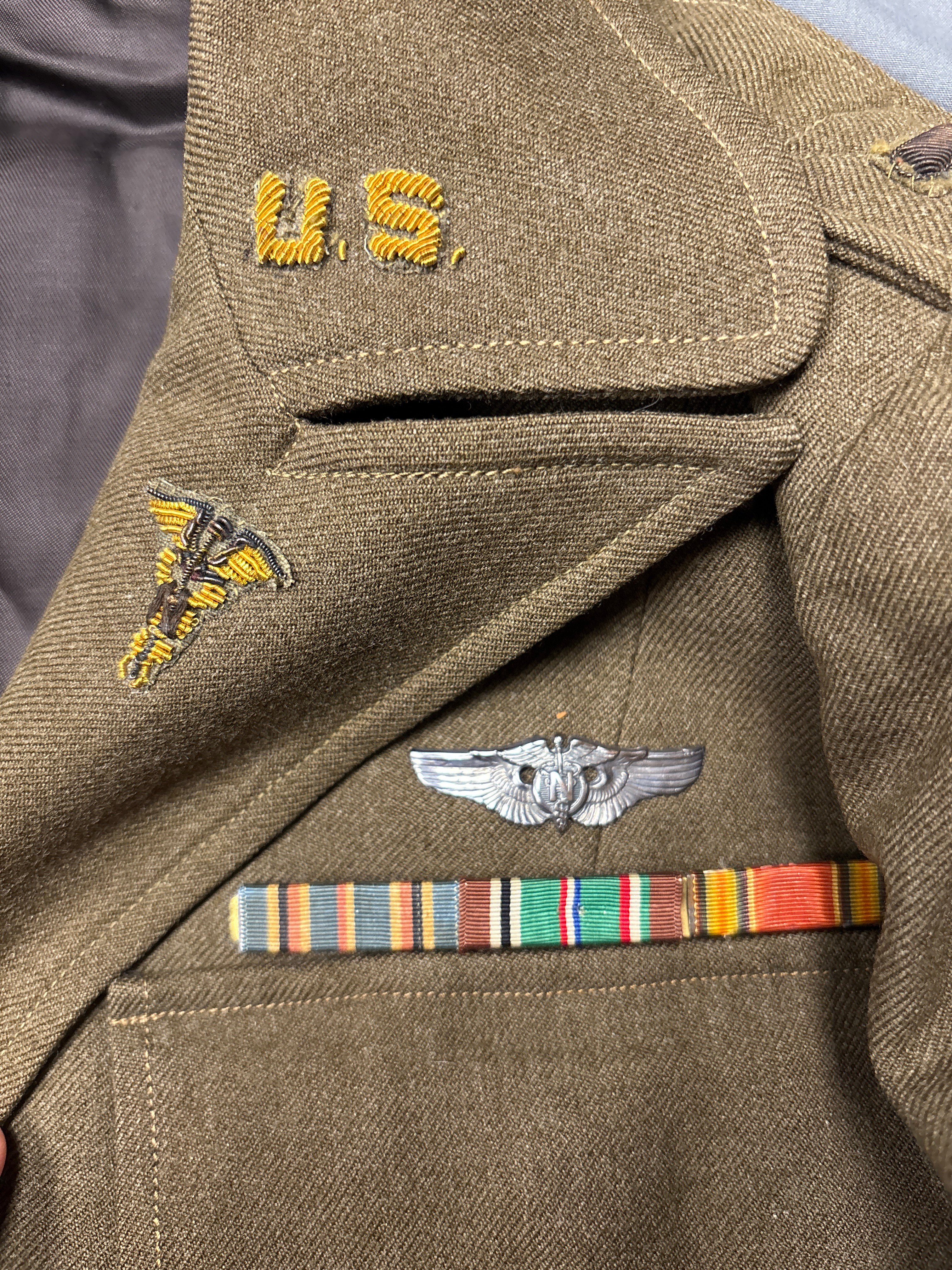 WWII US FLIGHT NURSE BRITISH MADE ETO JACKET WITH BULLION — image 3