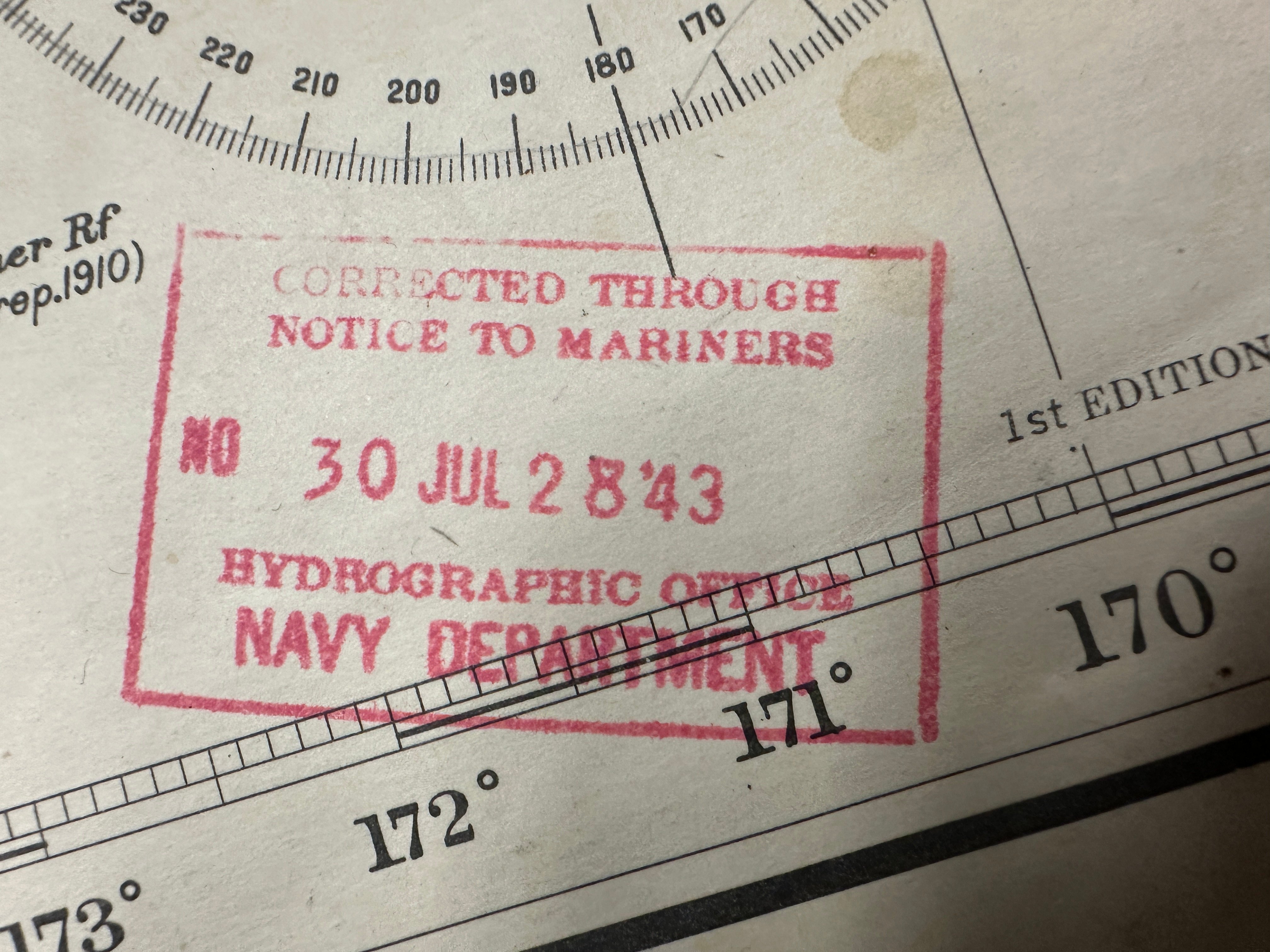 WWII US NAVY MAP - 1943 SAMOA ISLANDS TO NEW GUINEA — image 2