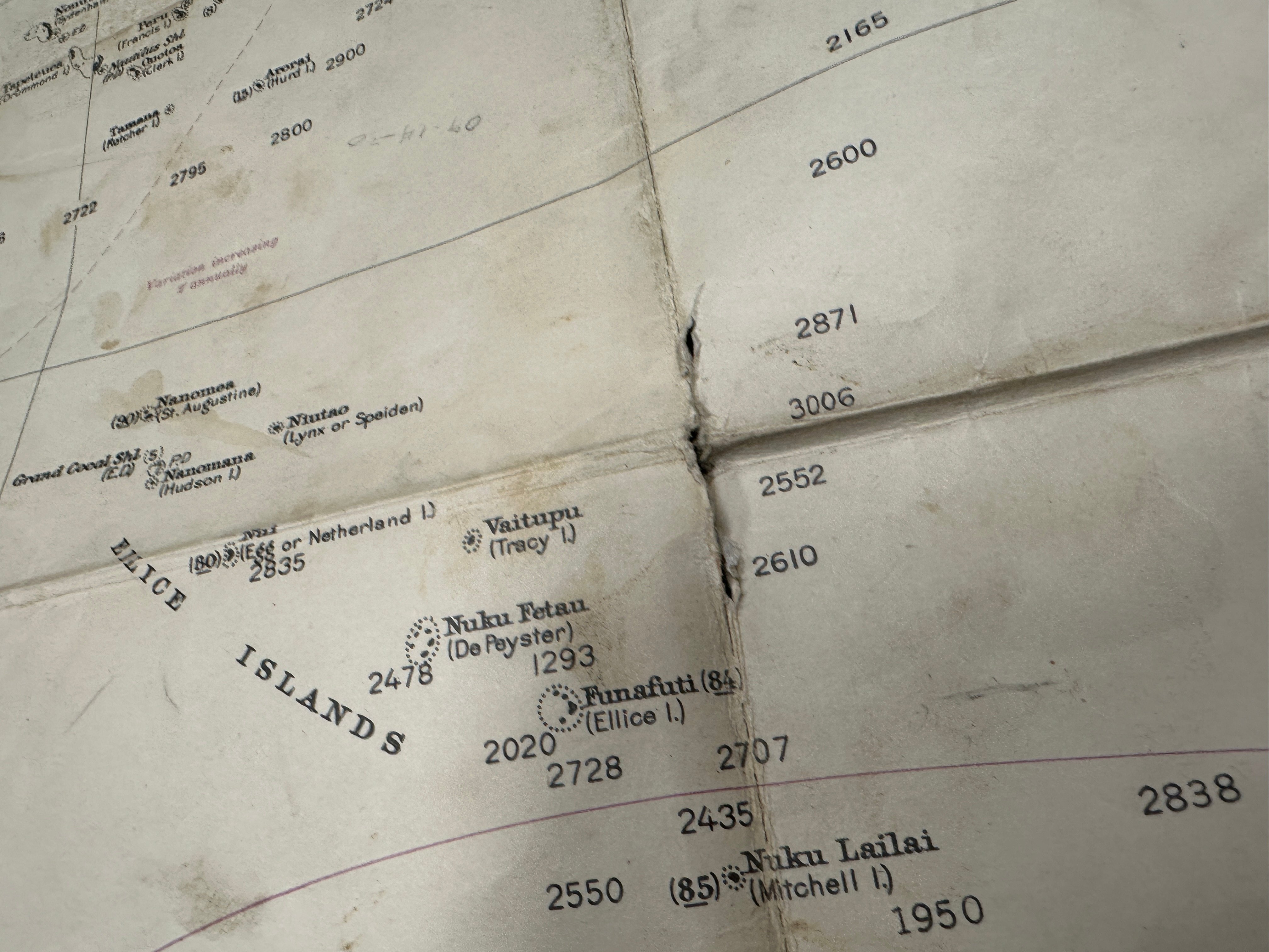 WWII US NAVY MAP - 1943 SAMOA ISLANDS TO NEW GUINEA — image 4