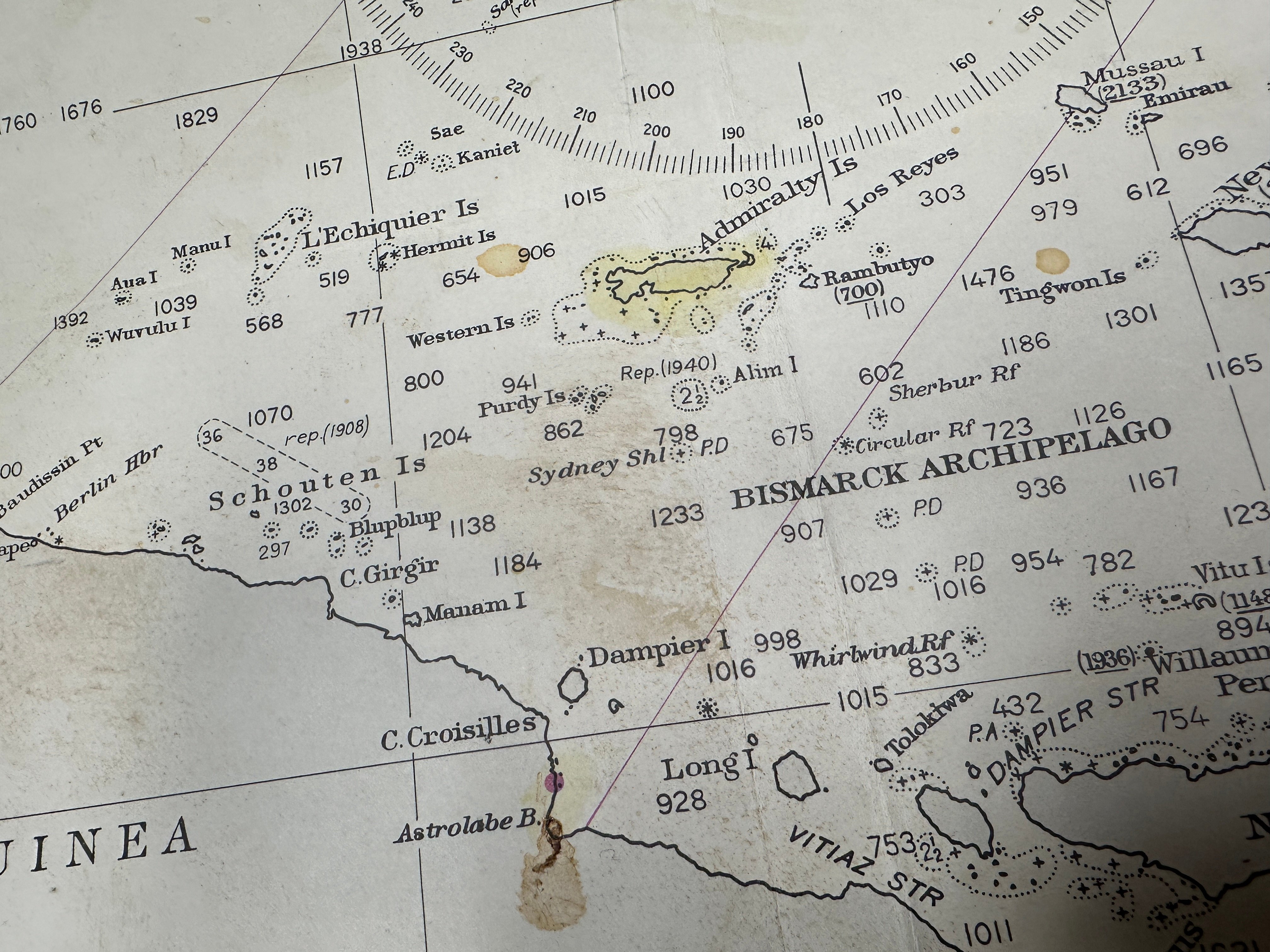 WWII US NAVY MAP - 1943 SAMOA ISLANDS TO NEW GUINEA — image 6