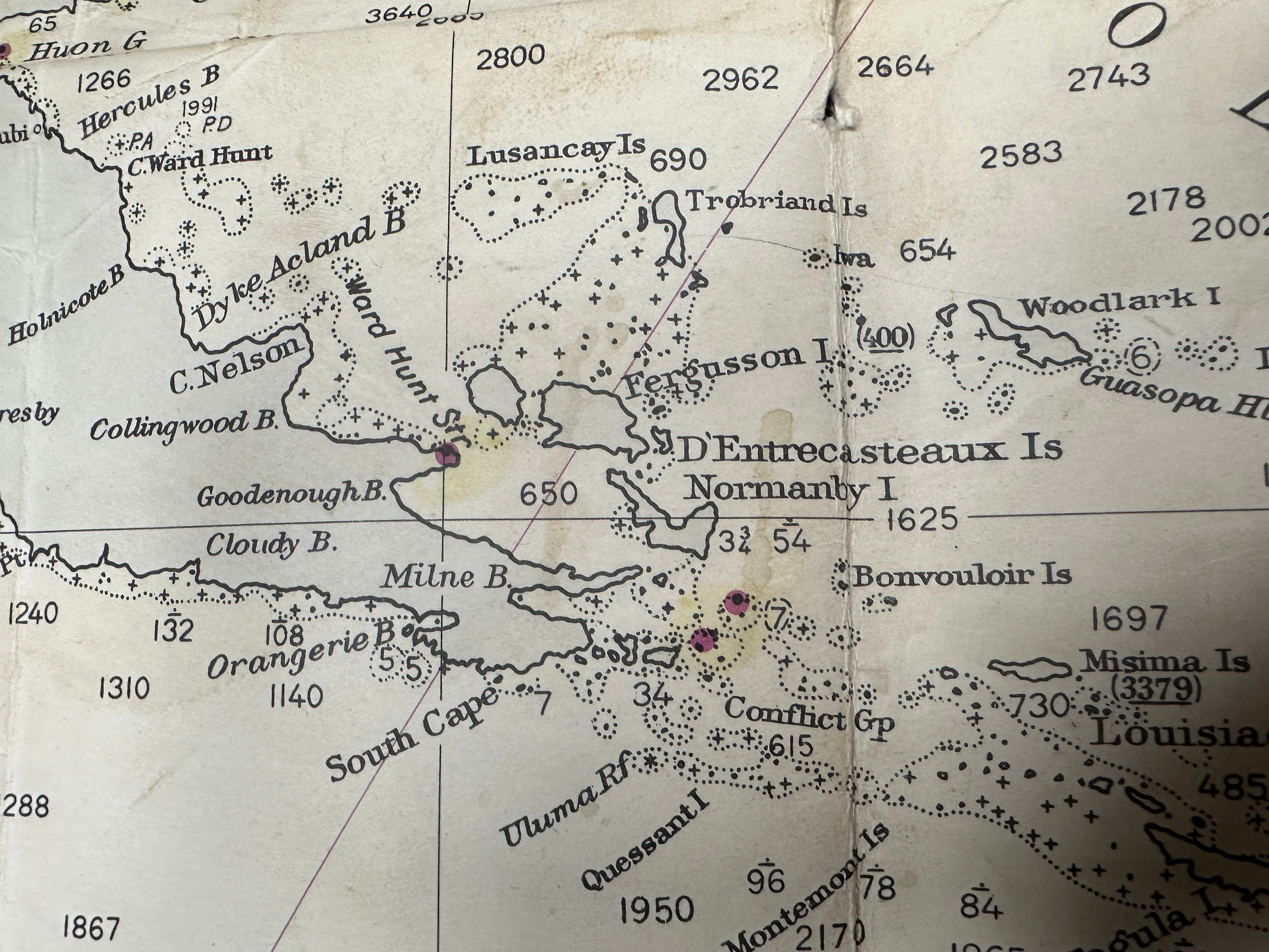 WWII US NAVY MAP - 1943 SAMOA ISLANDS TO NEW GUINEA — image 7