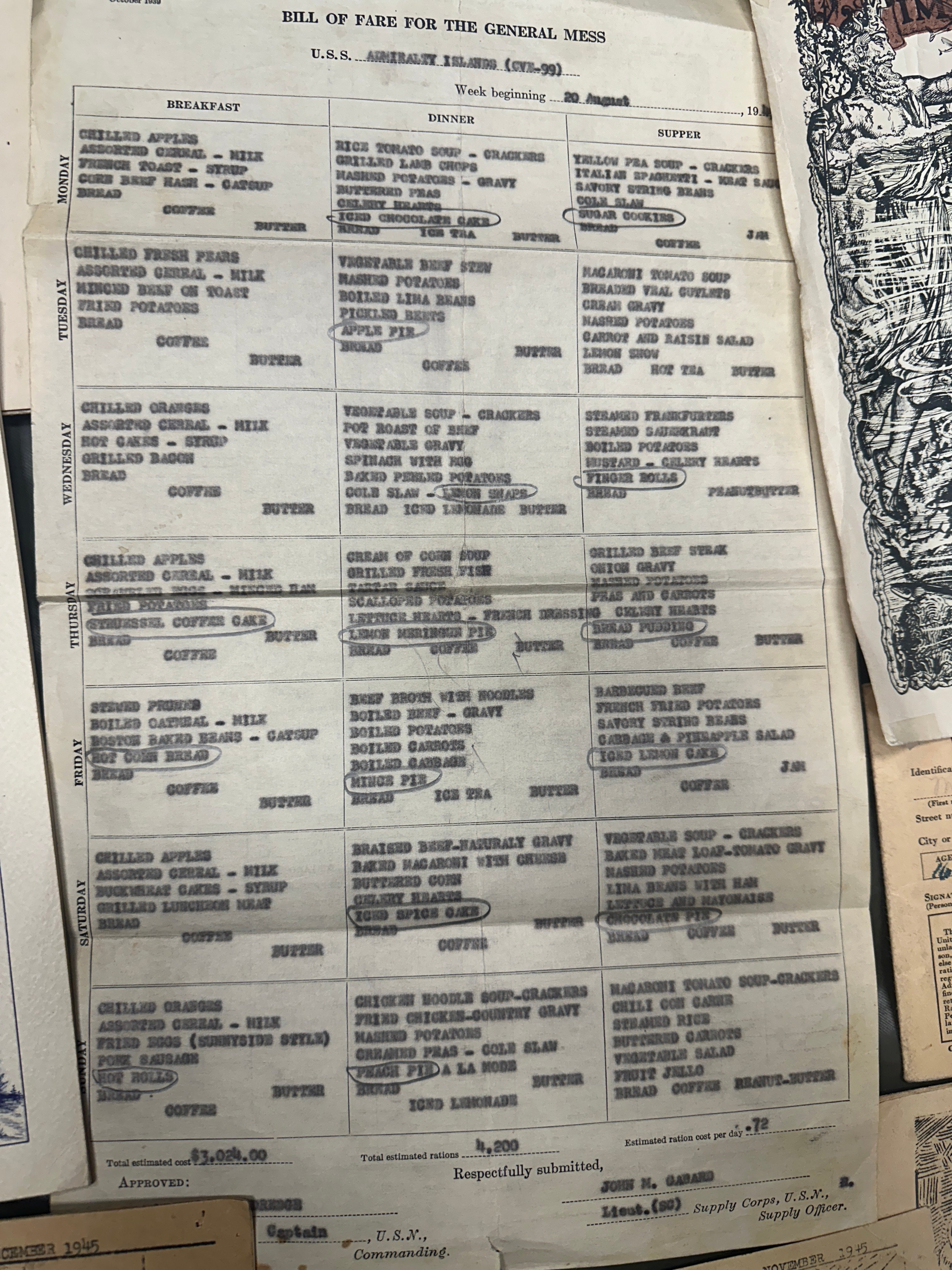 WWII US ADMIRALTY ISLANDS NAVY COOK GROUPING — image 3