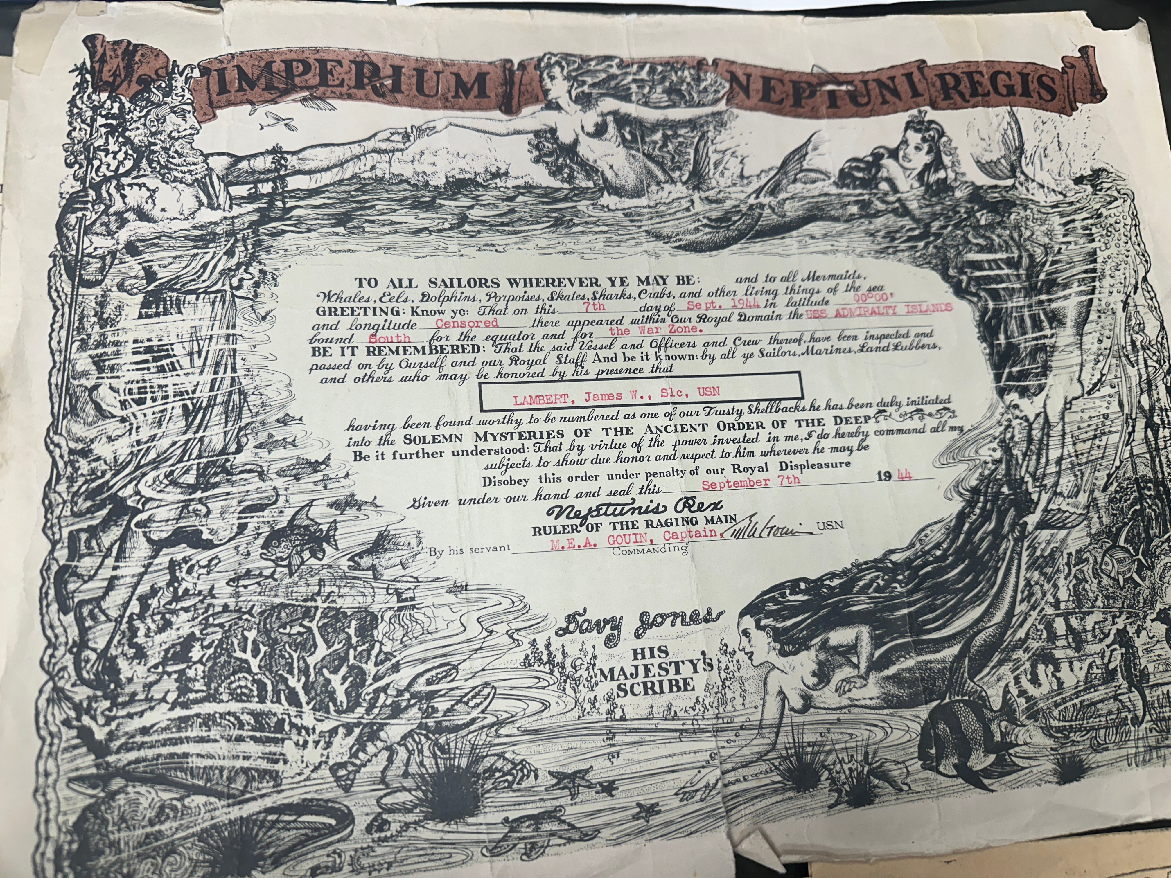 WWII US ADMIRALTY ISLANDS NAVY COOK GROUPING — image 4