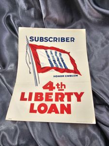 4TH LIBERTY LOAN SMALL WINDOW SIGN