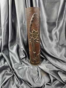 FRENCH SHELL TRENCH ART TALL VASE