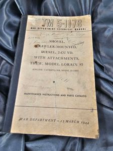 WWII MECHANICAL SHOVEL MAINTENANCE MANUAL