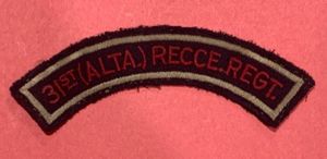 31st Alberta Reconnaissance Regiment Shoulder Title