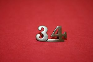 WW1 34th Battalion Shoulder Numeral
