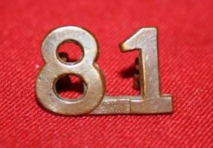 CEF 81st (Toronto) Battalion Numberal - Caron Bros 1915