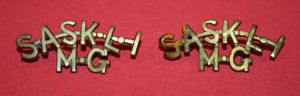 WW2 Saskatoon Light Infantry (MG) Officer Shoulder Titles RARE