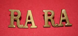 WW1 RA Shoulder Titles - Matched Pair