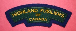Highland Fusiliers of Canada Cloth Shoulder Title