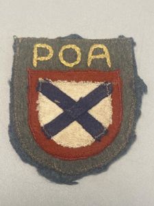 Superb Field Made Russian POA Volunteers Arm Shield 'Cut Off'