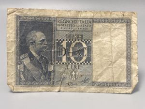 Fascist Italy 10 Lire Banknote 1935