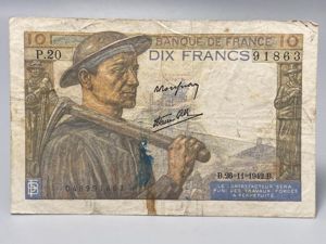 French 10 Francs Banknote 1942