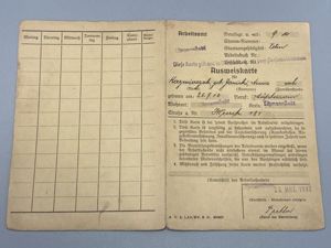 WW2 Polish Workers Card 1942 Litzmannstadt Nazi Occupation