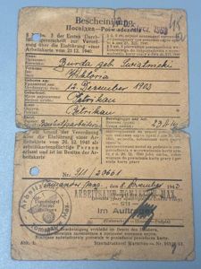 WW2 Polish Workers Card Dated 1943 Nazi Occupation