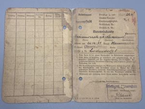 WW2 Polish Workers Card 1942 Nazi Occupation