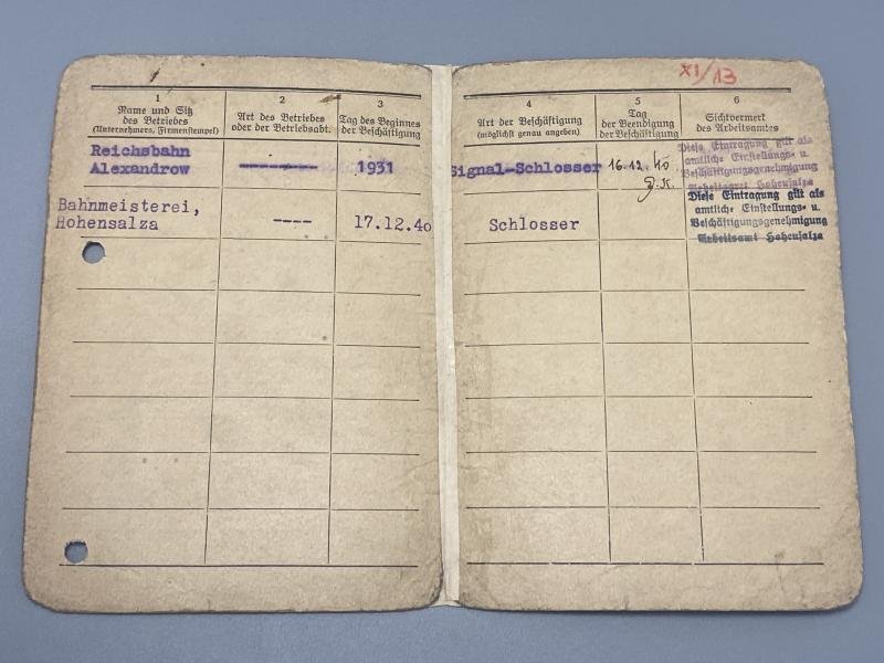 WW2 Polish Workers Card Dated 1940 Railway Worker Nazi Occupation — image 2