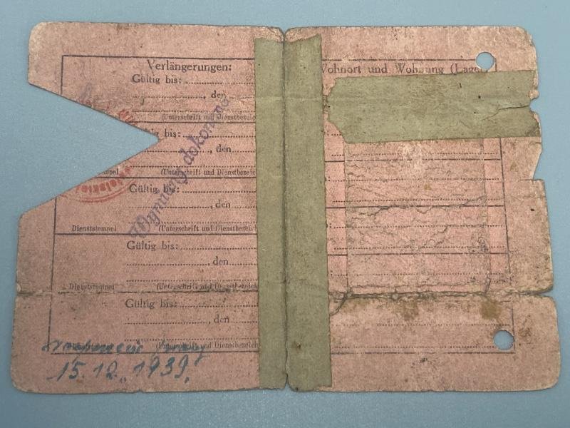 WW2 Polish Worker ID Card Deutsche Reichbahn Dated 1944 — image 2