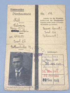 WW2 Polish Worker ID Card Field Hospital X Ray Assistant