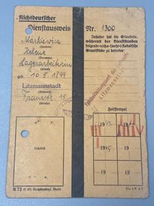 WW2 Female Polish Workers Card Luftwaffe Factory Litzmannstadt