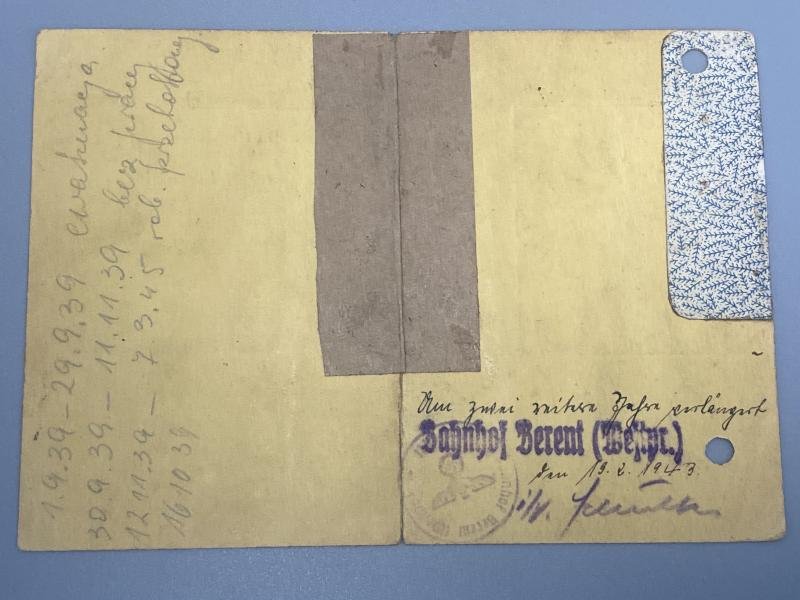 WW2 Polish Worker ID Card Deutsche Reichbahn 1941 — image 2