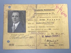WW2 Polish Worker ID Card Deutsche Reichbahn 1941
