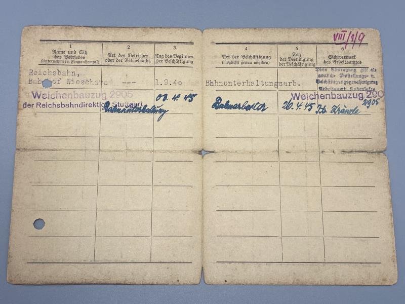 WW2 Polish Workers Card Railway Worker Nazi Occupation — image 2