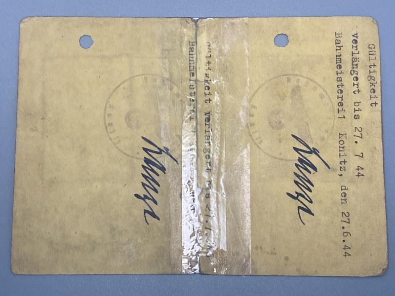 WW2 Polish Labour ID Card Albert Kanthak Deutsche Reichbahn 1941 Dated — image 2