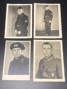 Four German Panzer Crewman Studio Portraits