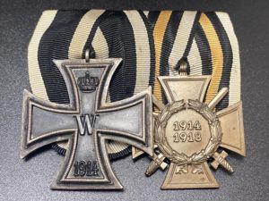 WW1 Iron Cross & Hindenburg Cross Medal Bar