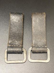 Pair of German Black Leather D Rings