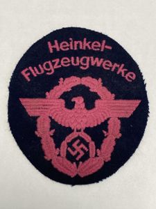 Very Rare Fire Police Sleeve Eagle Heinkel-Flugzeugwerke