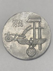1.Mai 1936 Day Badge Gust.Hammesfahr Sol-Wald