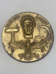 Tag Der Arbeit 1934 Day Badge Ghr.Bauer Welzheim