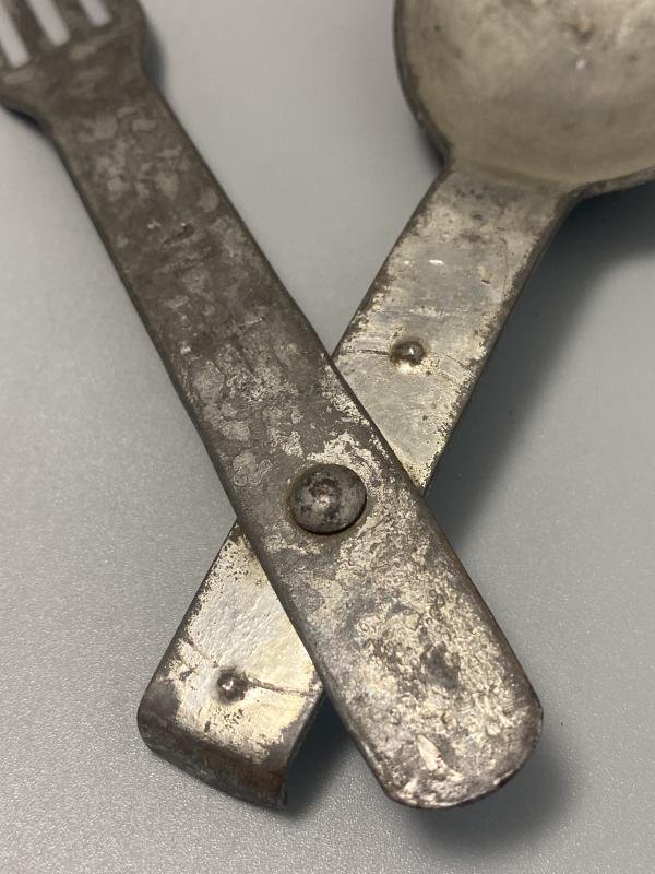 Late War Steel German Army Göffel Spork Set — image 2