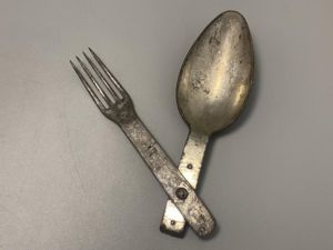 Late War Steel German Army Göffel Spork Set