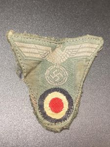 German Army T Trapezoid Field Cap Insignia Cut Off